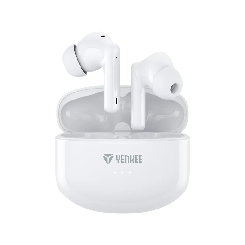 Слушалки Yenkee YHP 08BT ANC, безжични, със зареждащ кейс, USB, 98 dB, бели