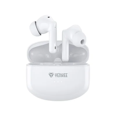 Слушалки Yenkee YHP 08BT ANC, безжични, със зареждащ кейс, USB, 98 dB, бели