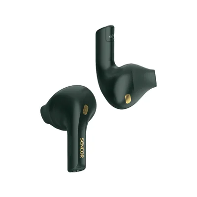Слушалки Sencor SEP 560 GR, безжични, с Bluetooth, със зареждащ кейс, 102 dB, зелени