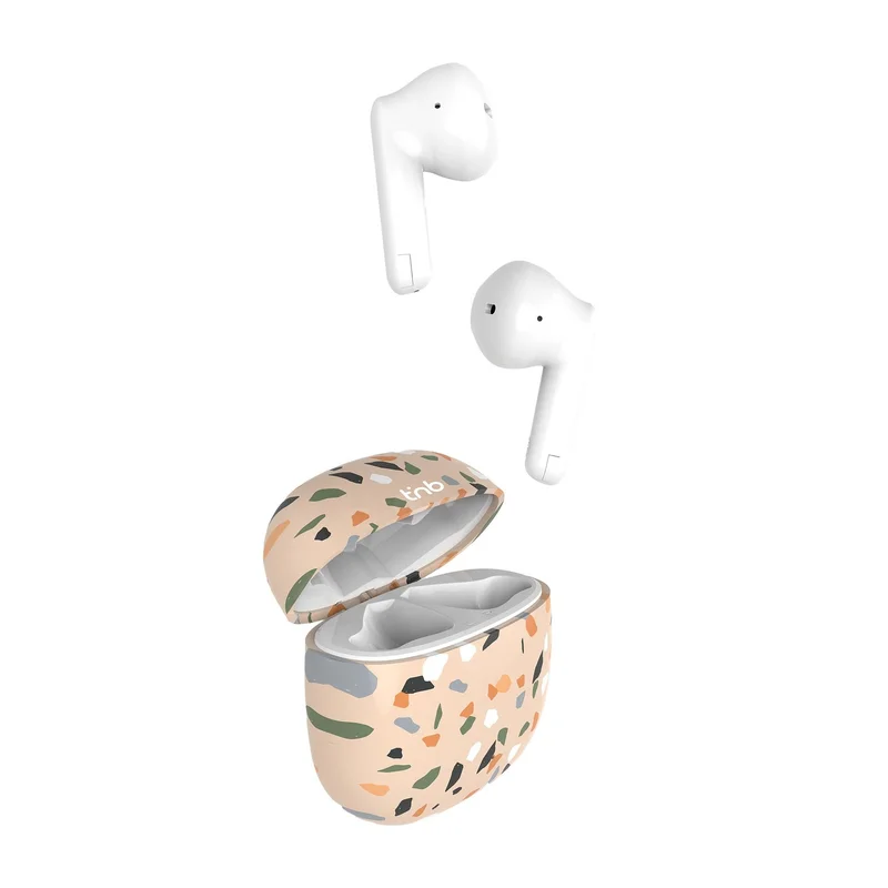 Слушалки TNB Exclusive Terrazzo, безжични, с Bluetooth, със зареждащ кейс, USB Type-C, 102 dB