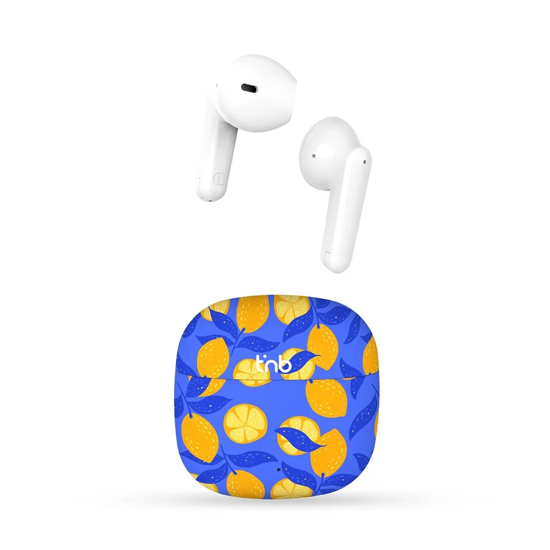 Слушалки TNB Exclusive Lemon, безжични, с Bluetooth, със зареждащ кейс, USB Type-C, 102 dB