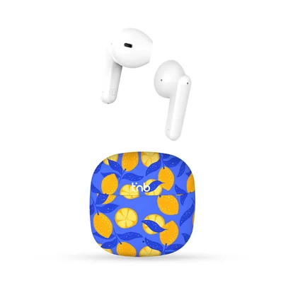 Слушалки TNB Exclusive Lemon, безжични, с Bluetooth, със зареждащ кейс, USB Type-C, 102 dB