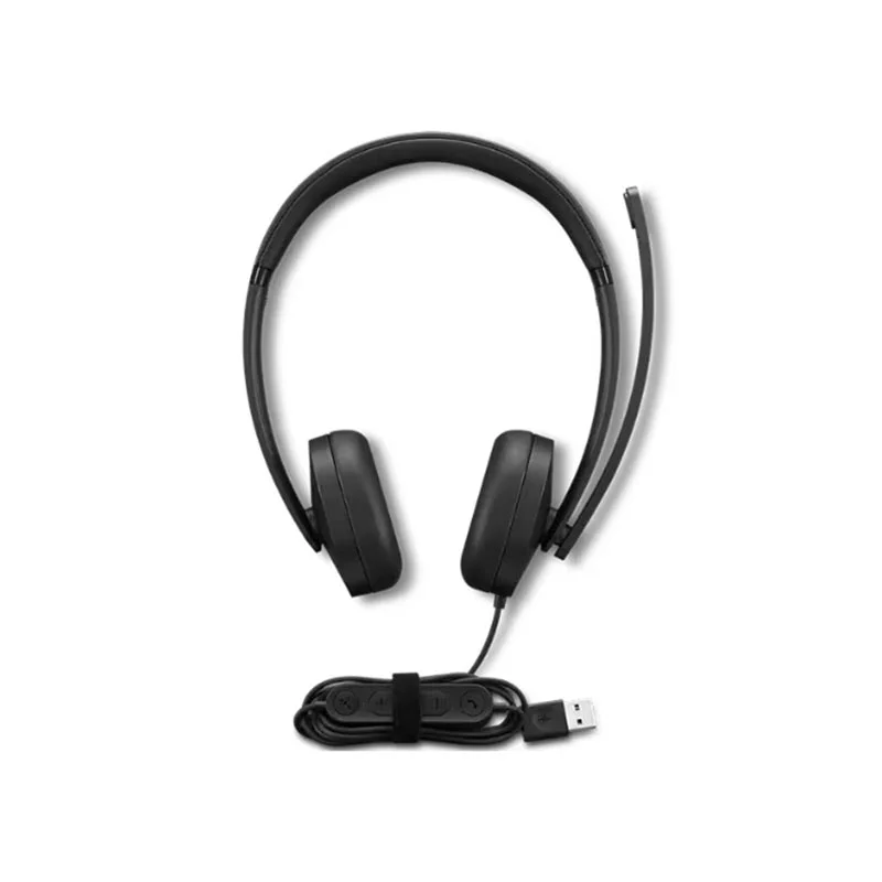 Слушалки Lenovo Stereo Gen2, с кабел 1 m, USB Type-A, 116 dB, черни