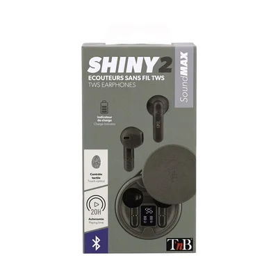 Слушалки TNB Shiny 2, безжични, с Bluetooth, USB Type-C, 95 dB, зелени