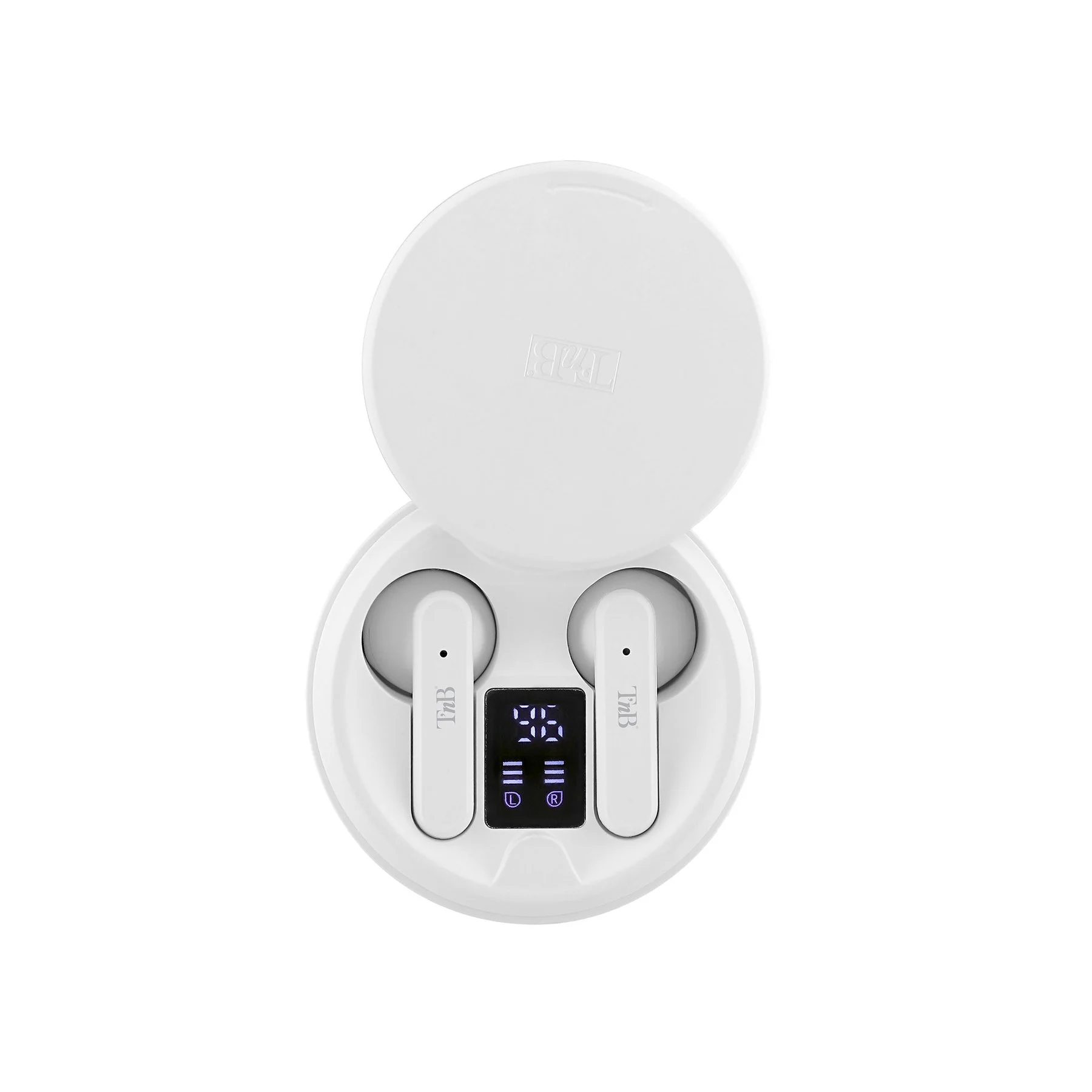 Слушалки TNB Shiny 2, безжични, с Bluetooth, USB Type-C, 95 dB, бели