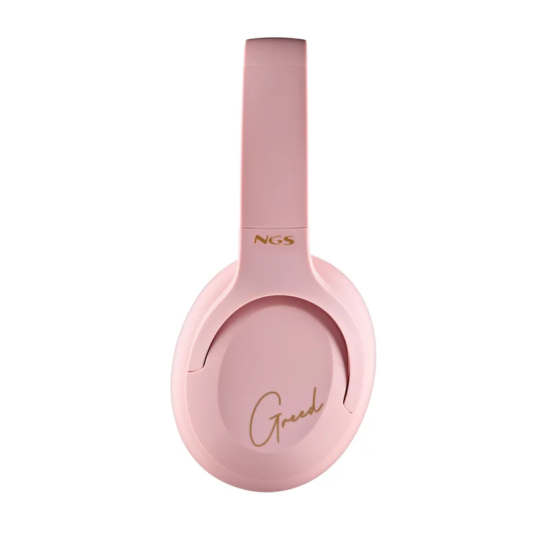 Слушалки NGS Artica Greed, с Bluetooth, USB Type-C, 105 dB, розови