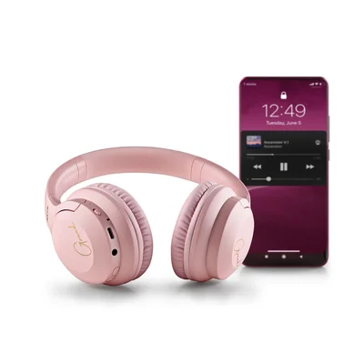 Слушалки NGS Artica Greed, с Bluetooth, USB Type-C, 105 dB, розови