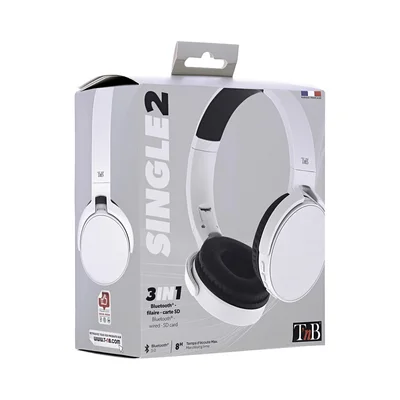 Слушалки TNB Single 2, с микрофон, с Bluetooth, 3.5 mm жак, 85 dB, сребристи