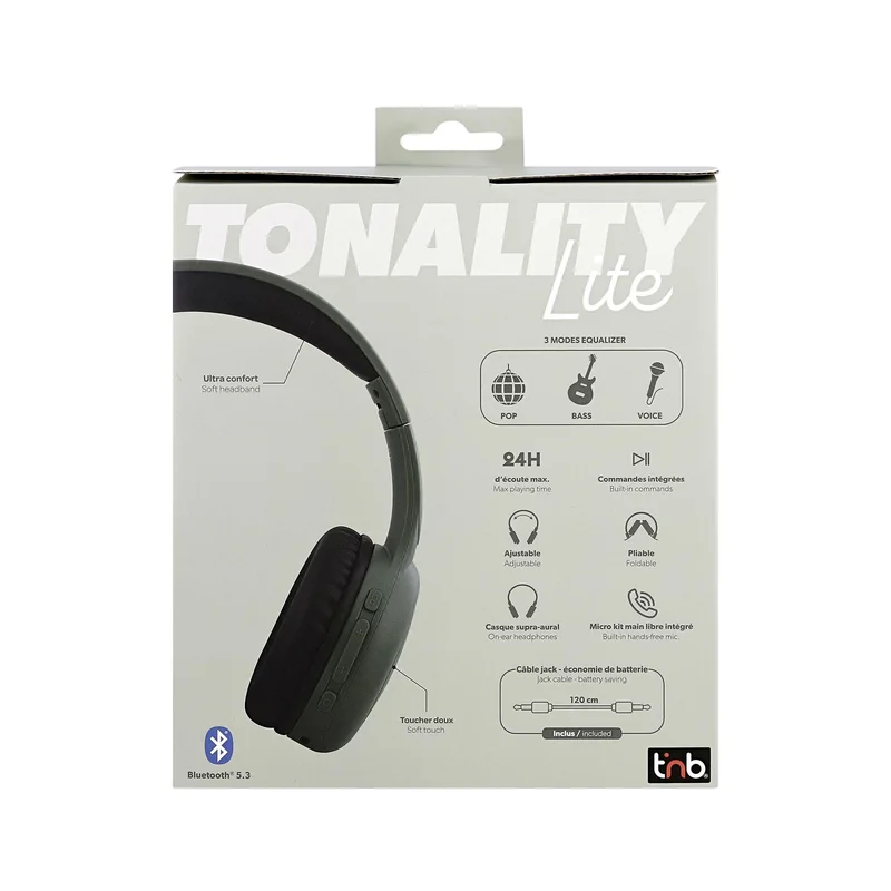 Слушалки TNB Tonality, безжични, USB Type-C, 105 dB, зелени