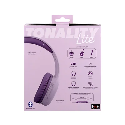 Слушалки TNB Tonality, безжични, USB Type-C, 105 dB, розови