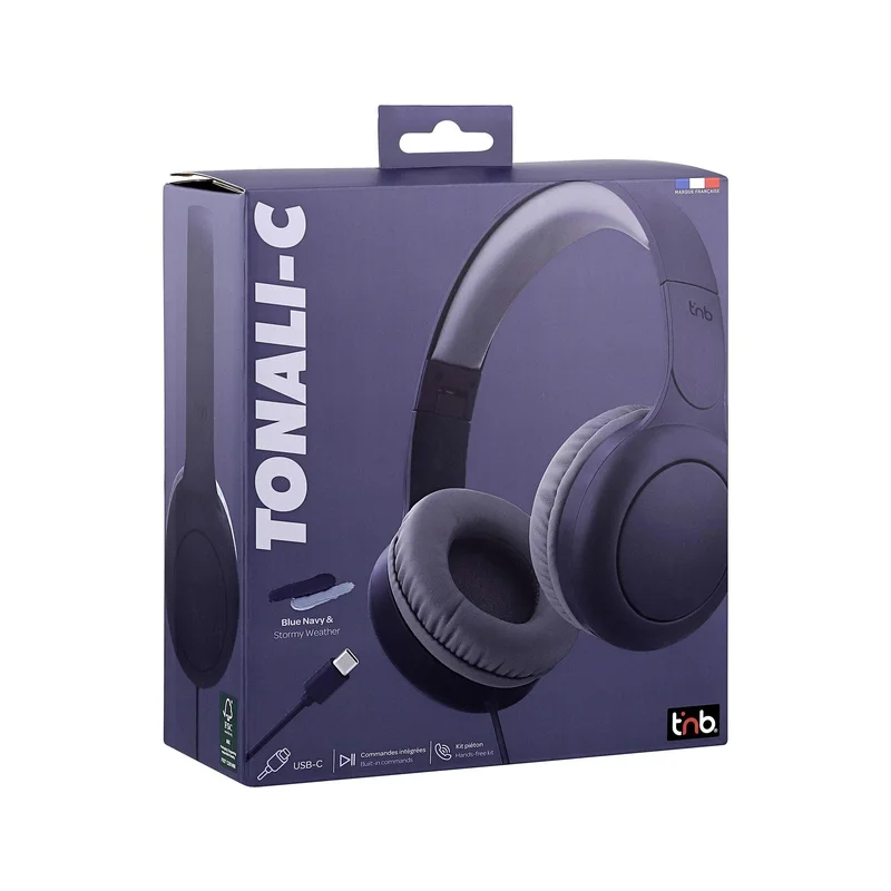 Слушалки TNB Tonality, с кабел 1.2 m, USB Type-C, 105 dB, сини