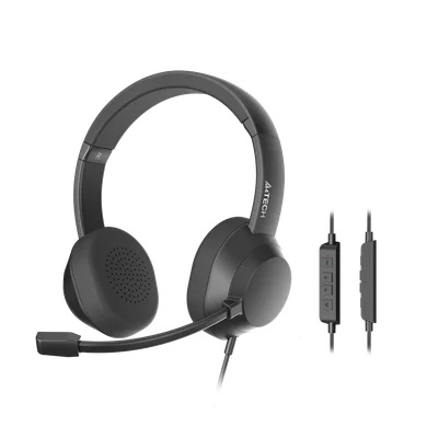 Слушалки A4Tech Fstyler FH150U, USB, с кабел 2 m и микрофон, 98 dB, черни