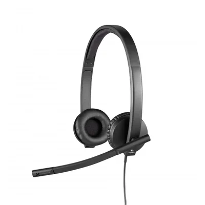 Слушалки Logitech H570E, с кабел, черни, USB, 94 dB, 1.9 m кабел