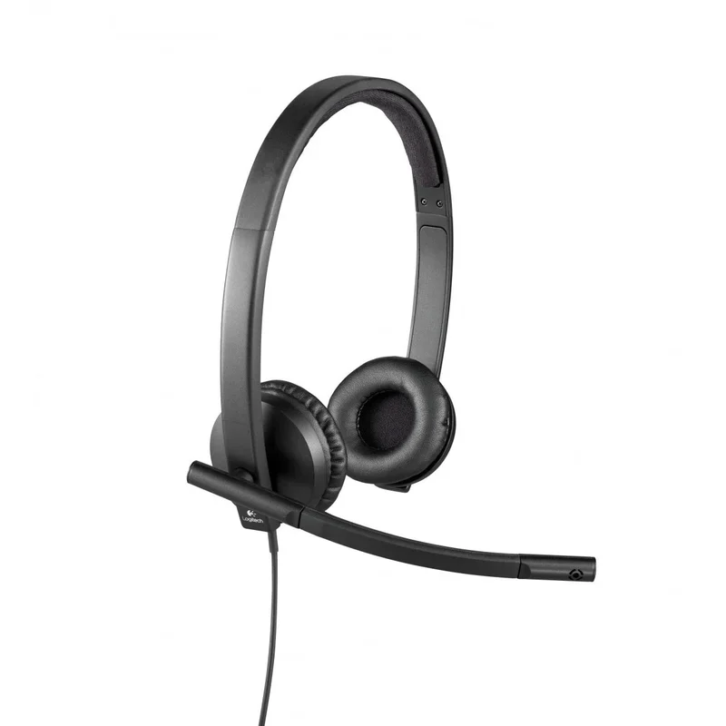 Слушалки Logitech H570E, с кабел, черни, USB, 94 dB, 1.9 m кабел