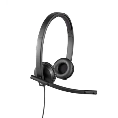 Слушалки Logitech H570E, с кабел, черни, USB, 94 dB, 1.9 m кабел
