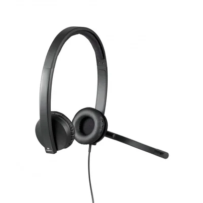 Слушалки Logitech H570E, с кабел, черни, USB, 94 dB, 1.9 m кабел