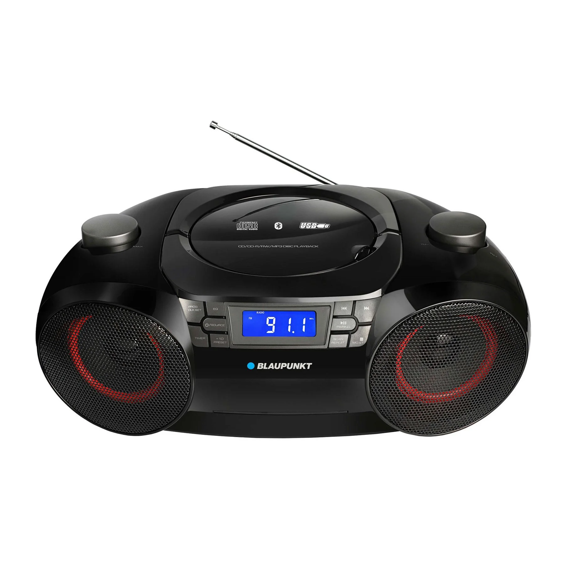 Радио касетофон Blaupunkt BB30BT, с Bluetooth, FM радио, CD/MP3/USB/AUX, черен
