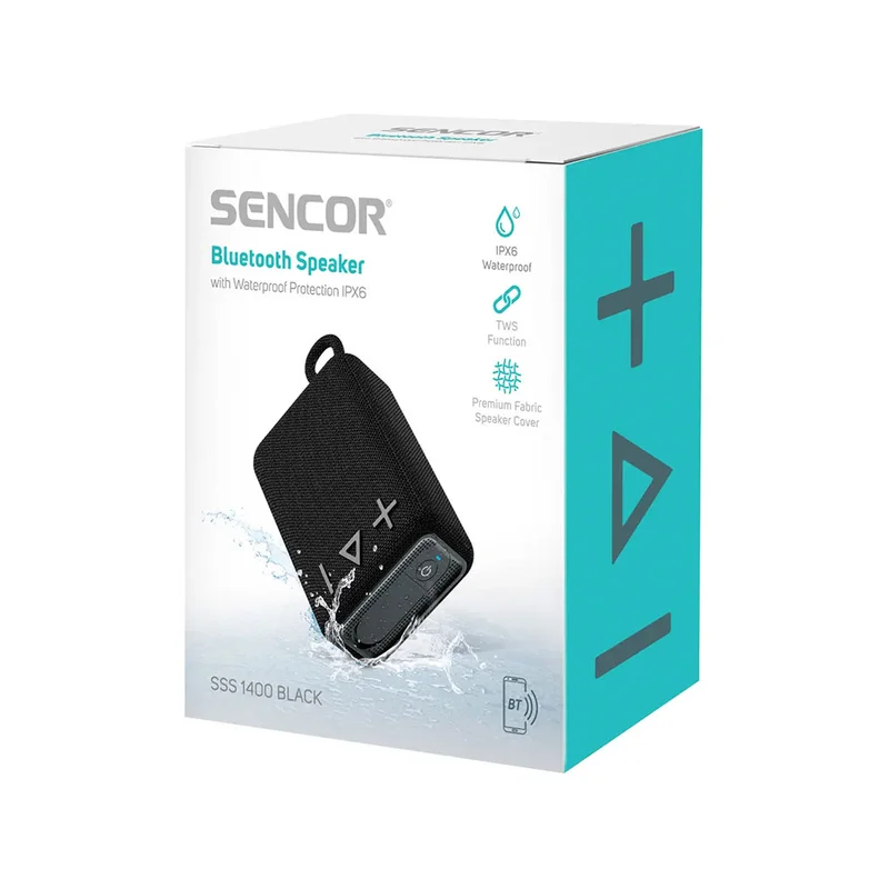 Тонколона Sencor SSS 1400, преносима, TWS, с Bluetooth, 5 W, IPX6, черна