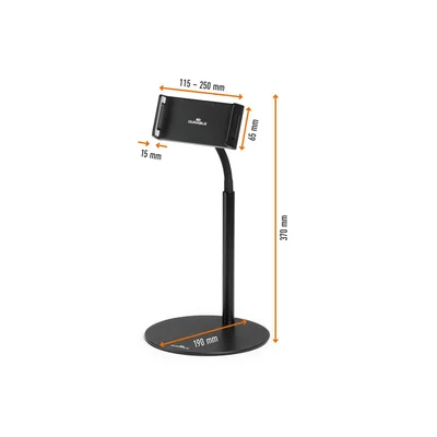 Поставка за таблет Durable Twist Table, минимален диaгонал 4.7 инча, максимално тегло 0.8 kg, черна