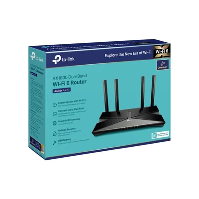 Рутер TP-Link Archer AX1800, безжичен, Wi-Fi 6, 802.11, 4 Ethernet порта