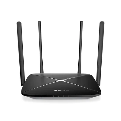 Рутер Mercusys AC12G, безжичен, 4 антени, 2.4/5 GHz, черен
