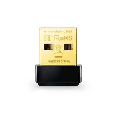 Безжичен адаптер TP-Link Archer T2U Nano, AC600, Wi-Fi, USB Type-A, 433 Mbps