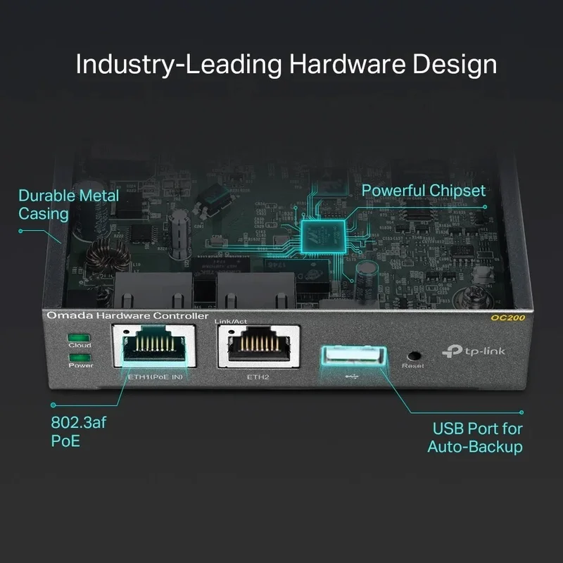 Контролер Tp-Link Omada OC200, хардуерен, 2 x RJ45