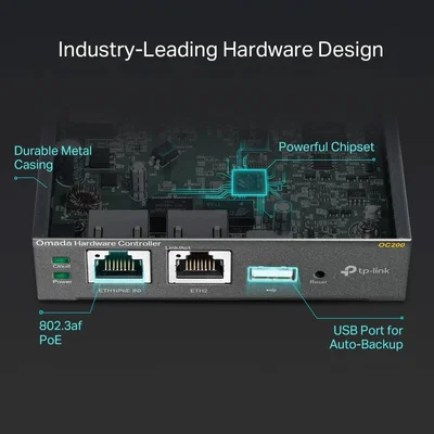 Контролер Tp-Link Omada OC200, хардуерен, 2 x RJ45