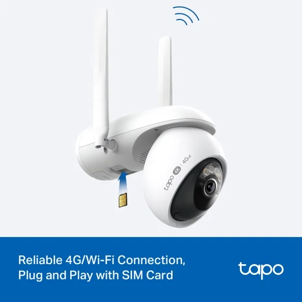 Охранителна камера Tp-Link Tapo C665G Kit, 8MP, 4 mm, 4G, Wi-Fi, със соларен панел