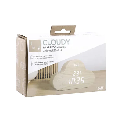 Часовник TNB Joy Cloudy, електронен, LED
