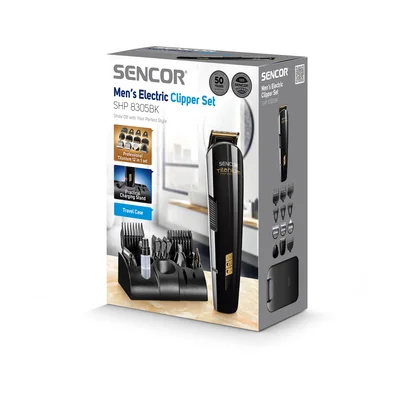 Машинка за подстригване Sencor SHP 8305BK, с 12 приставки
