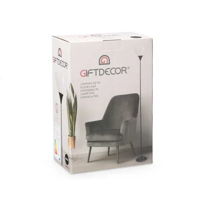 Лампа за под Giftdecor, черна