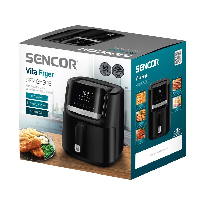 Уред за здравословно готвене Sencor SFR 6550BK, 6.5 L 1600 W