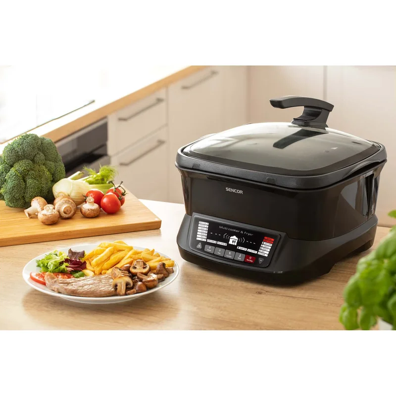 Фритюрник Sencor SFR 9300BK, мултифункционален, 4.8 L, 1800 W
