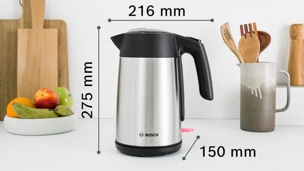 Електрическа кана за вода Bosch TWK7L460, 1.7 L, 2400 W, сребриста