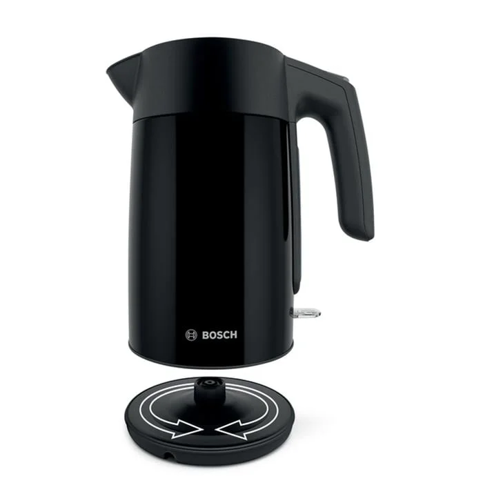 Електрическа кана за вода Bosch TWK7L463, 1.7 L, 2400 W, черна