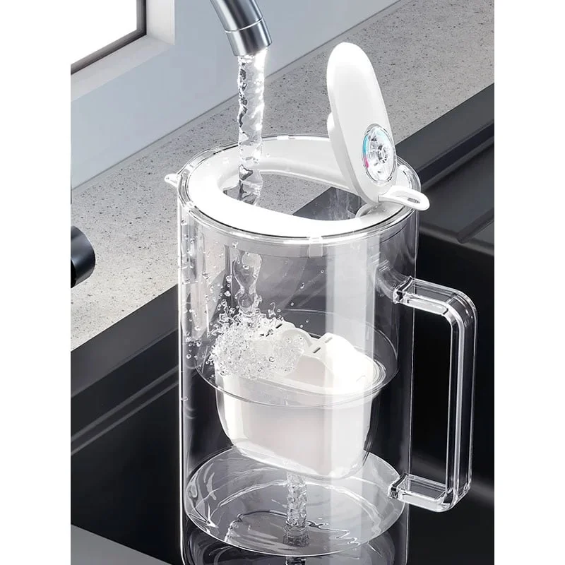 Филтрираща кана Aquaphor Glass, стъклена, 2.5 L, бяла