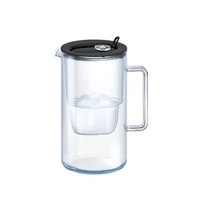 Филтрираща кана Aquaphor Glass, стъклена, 2.5 L, черна