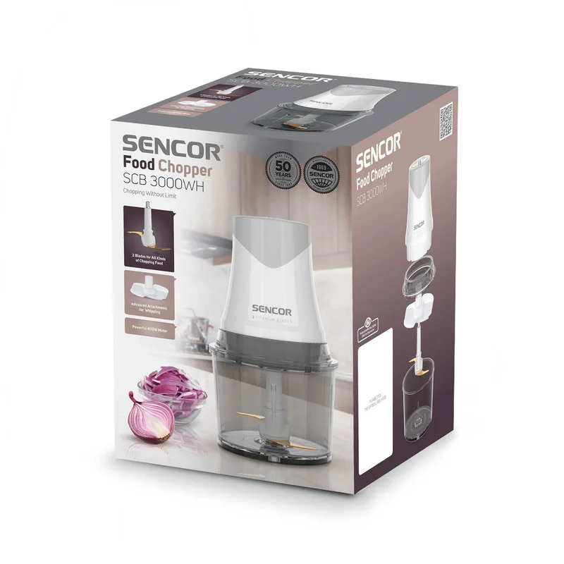 Чопър Sencor SCB 3000WH, пластмасова купа 1 l, 400 W