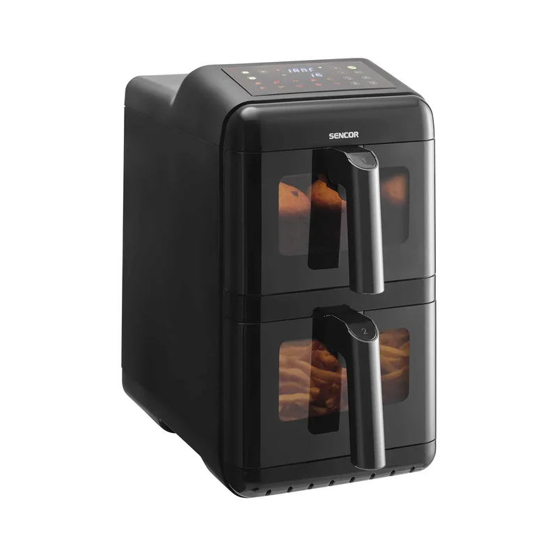 Уред за здравословно готвене Sencor Air Fryer SFR 1250BK, 2 х 5.8 L, 3000 W, черен