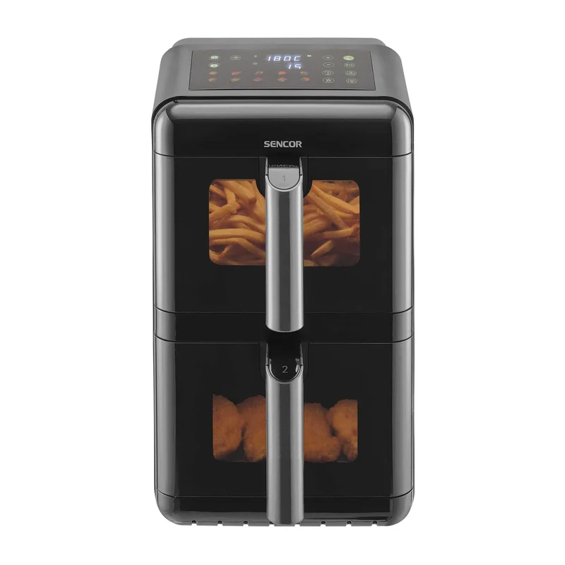 Уред за здравословно готвене Sencor Air Fryer SFR 1250BK, 2 х 5.8 L, 3000 W, черен