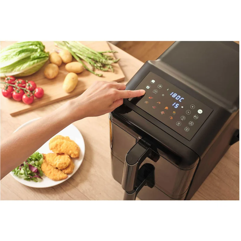 Уред за здравословно готвене Sencor Air Fryer SFR 1250BK, 2 х 5.8 L, 3000 W, черен