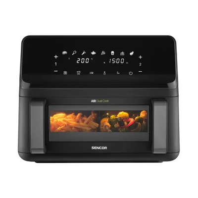 Уред за здравословно готвене Sencor Air Fryer SFR 9650BK, 2 х 4.5 L, 2700 W, черен