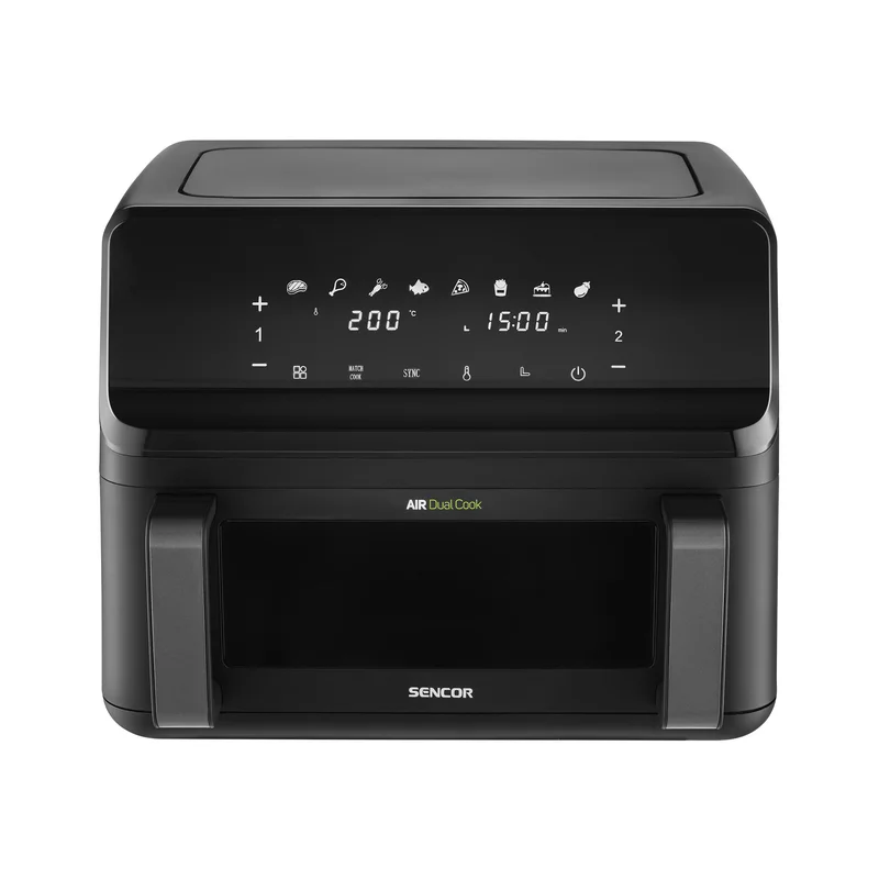 Уред за здравословно готвене Sencor Air Fryer SFR 9650BK, 2 х 4.5 L, 2700 W, черен