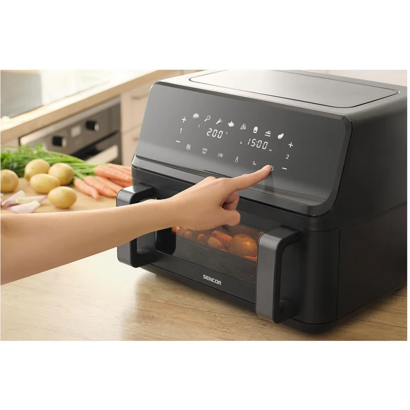 Уред за здравословно готвене Sencor Air Fryer SFR 9650BK, 2 х 4.5 L, 2700 W, черен