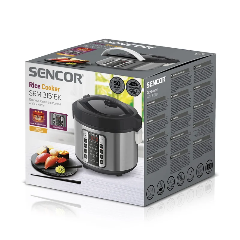 Оризоварка Sencor SRM 3151BK, 1.5 L, 700 W, с 11 програми