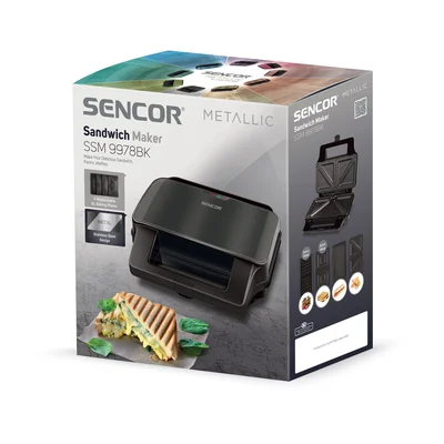 Сандвич грил преса Sencor SSM 9978BK, 4 в 1, 900 W, черен
