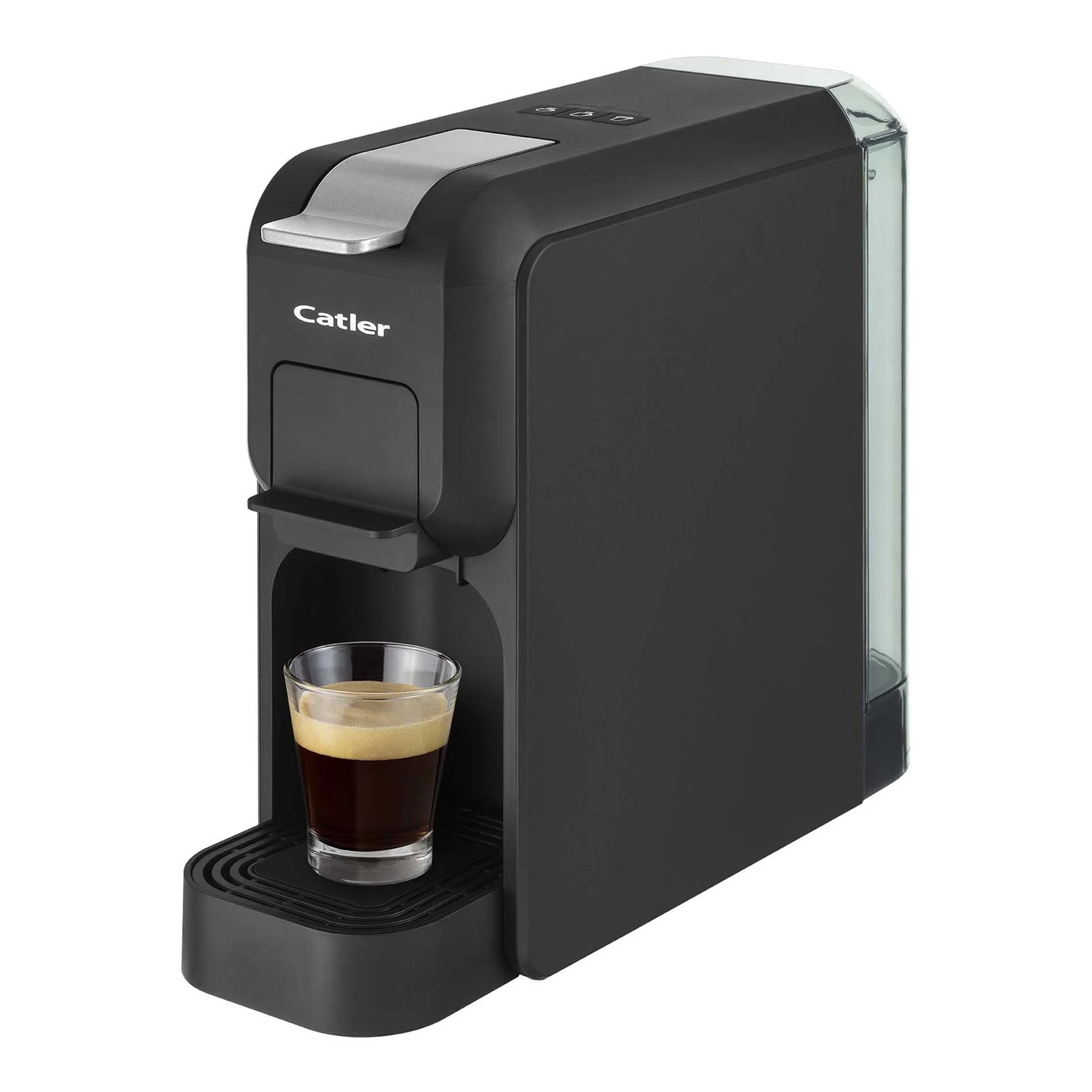 Кафе машина Catler ES703, за капсули Dolce Gusto, Nespresso, Caffissimo, 1350 W, налягане на помпата 15 бара, черна