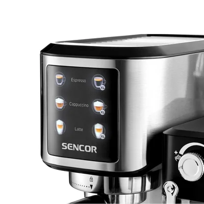Кафе машина Sencor SES 4910SS, 20 бара, 1350 W, с контейнер за мляко