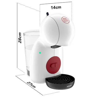 Кафе машина Krups Dolce Gusto Piccolo KP1A3110, 1600 W, налягане на помпата 15 бара, бяло-червена